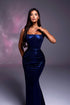 Renelle - straight neckline dress with metallic buckles